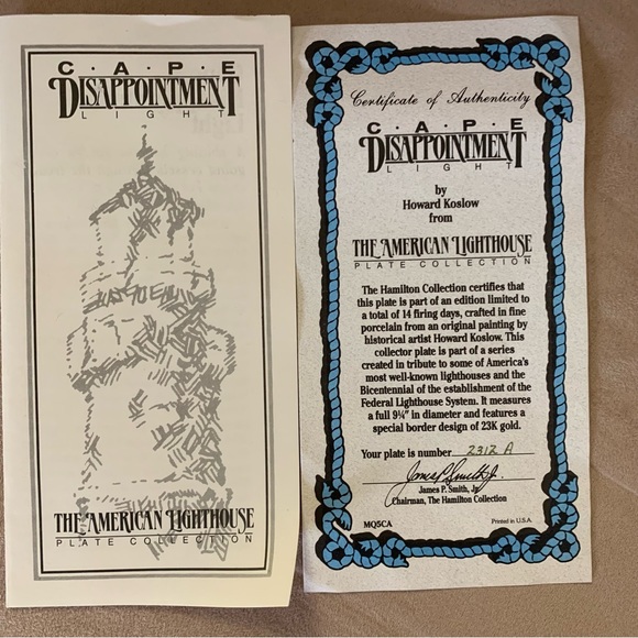 THE AMERICAN LIGHTHOUSE PLATE COLLECTION. Cape Disappointment Lighthouse! - Picture 7 of 7